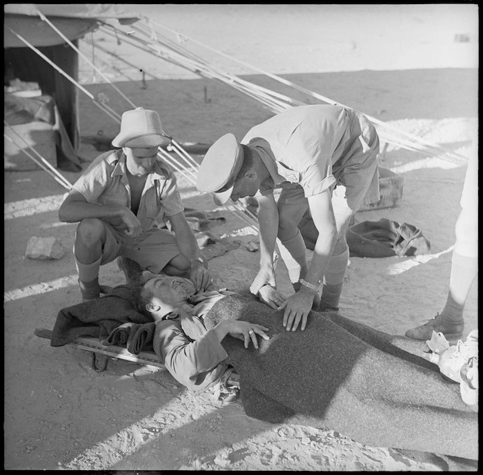 Wounded German POW, Minqar Qaim, Egypt - Photograph taken by H Paton