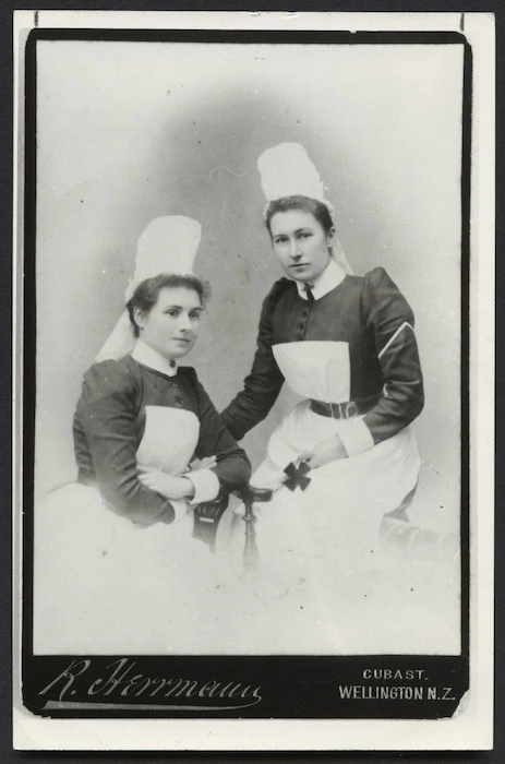 Portrait of nurses Rattigan and Thomas - Photograph taken by Richard Herrmann