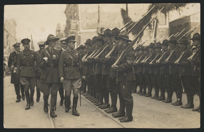 Prince of Wales reviewing troops, Wellington