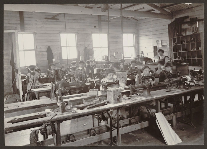 Machinists working at boot manufacturers Staples and Company, Wellington