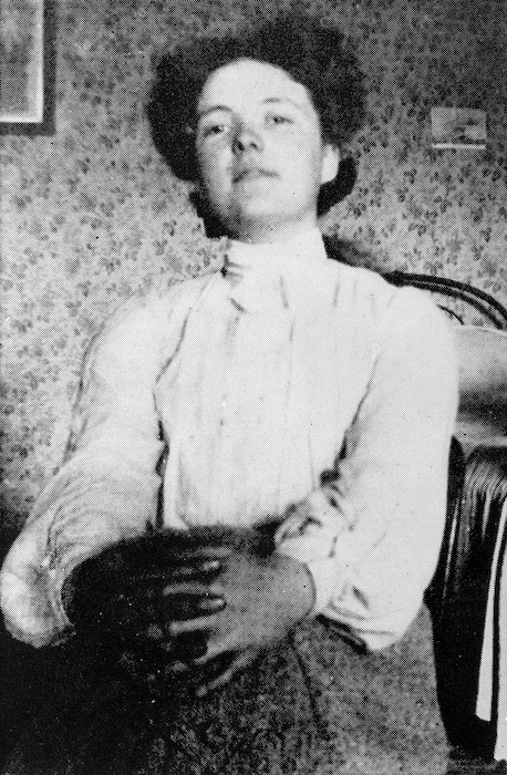 Informal portrait of Katherine Mansfield at Queen's College, London