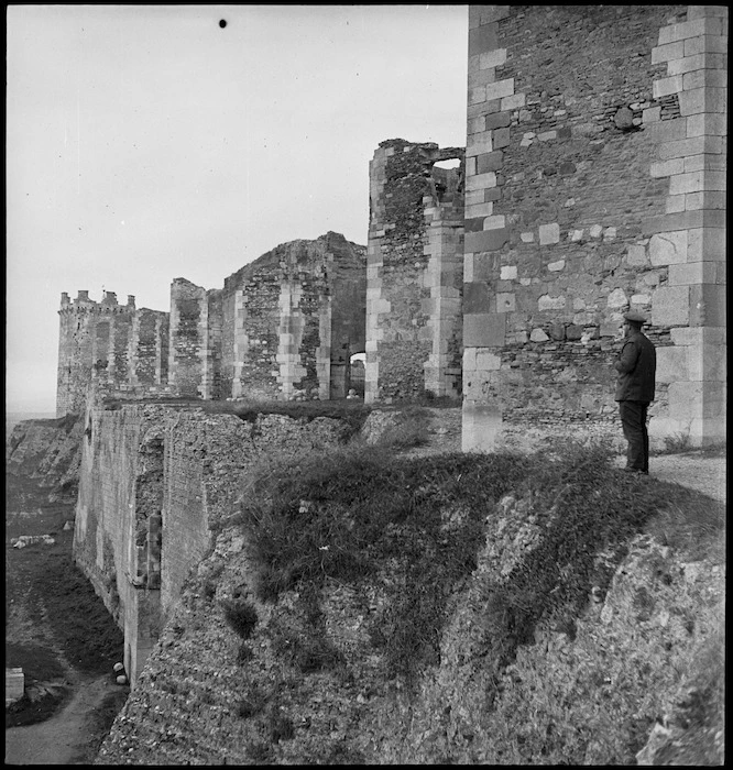 South wall of ancient Roman fortress of Lucera, Italy, World War II - Photograph taken by George Kaye