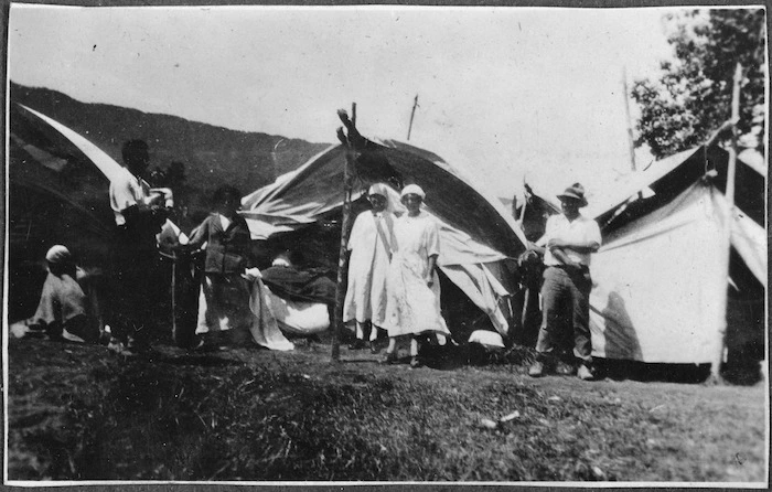 Typhoid camp at Maungapohatu