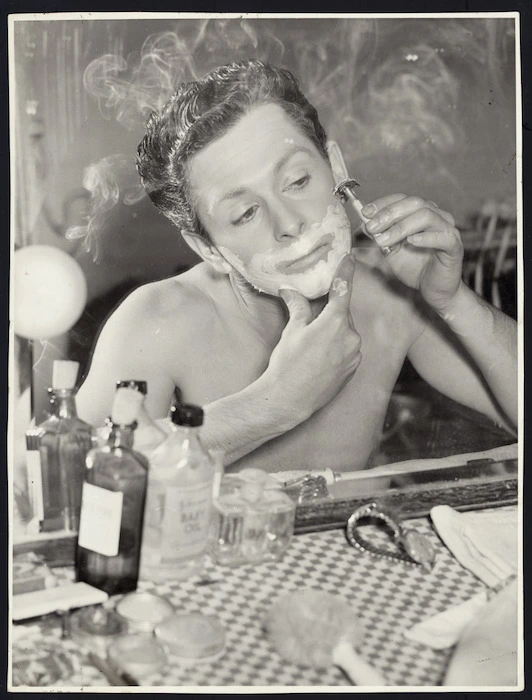 John Hunter shaving