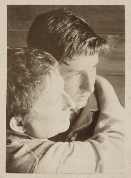 Two men embracing
