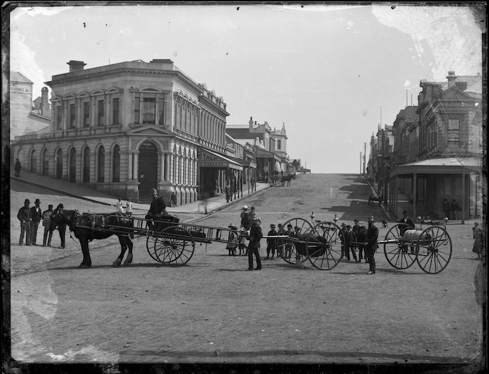 The Port Chalmers fire brigade at the foot of George Street