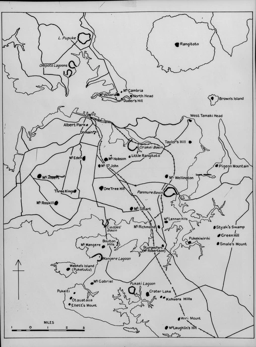 Map plan of Volcanic Cones of Auckland area