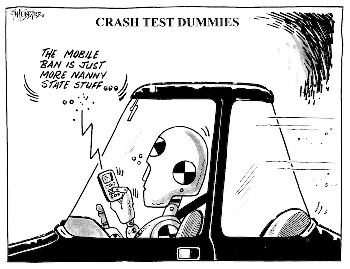 Crash test dummies. The mobile ban is just more nanny state stuff... 14 August 2009