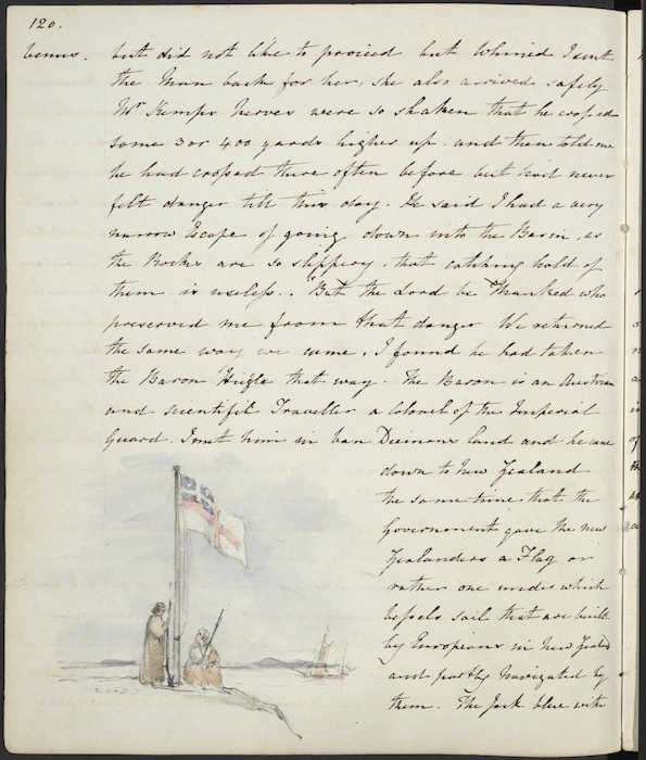 The Government gave the New Zealanders a flag or rather one under which vessels sail... (United Tribes Ensign, Waitangi)