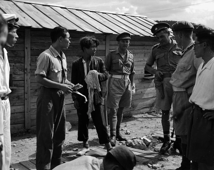 Repatriation operations at the port at Senzaki, Japan