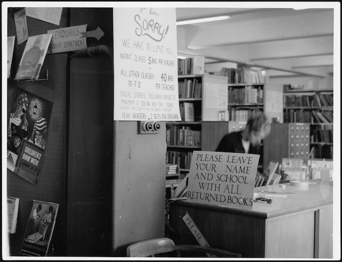 Interior view of the School Library Service, Auckland