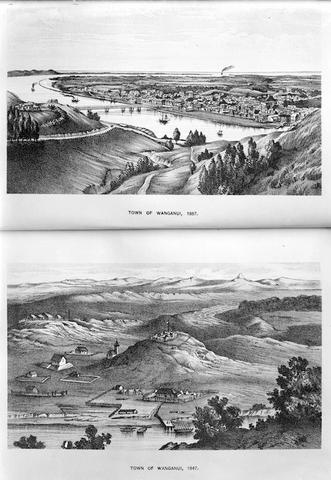 Photographs of two lithographs of Wanganui