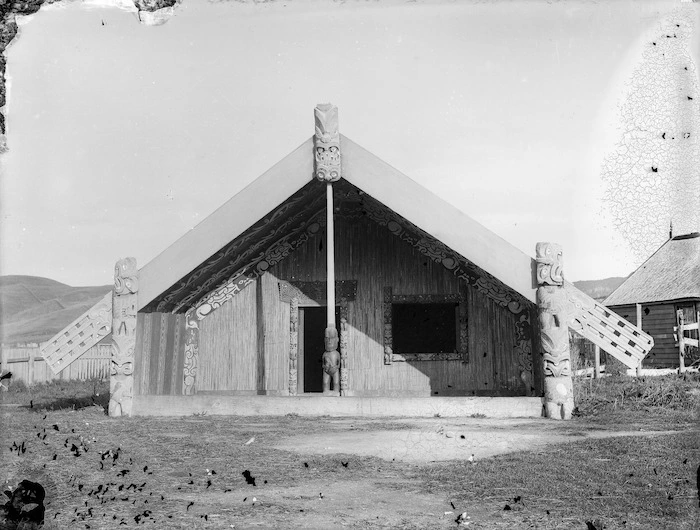 Kahuranaki, a carved house at Te Hauke, Hawke's Bay