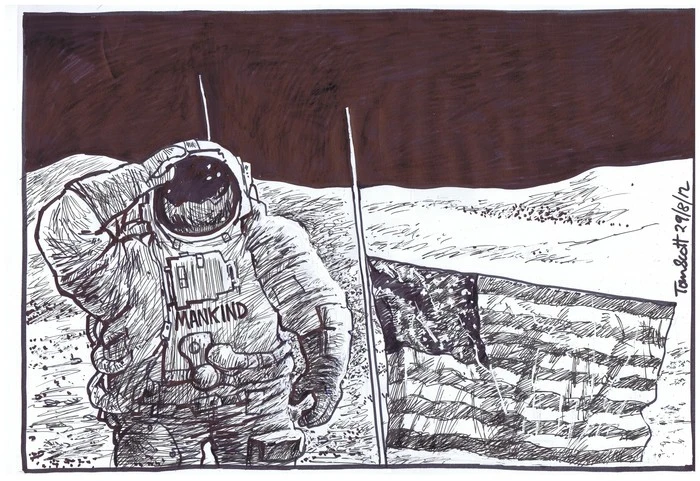 Scott, Thomas, 1947- :[Mankind saluting Neil Armstrong]. 29 August 2012