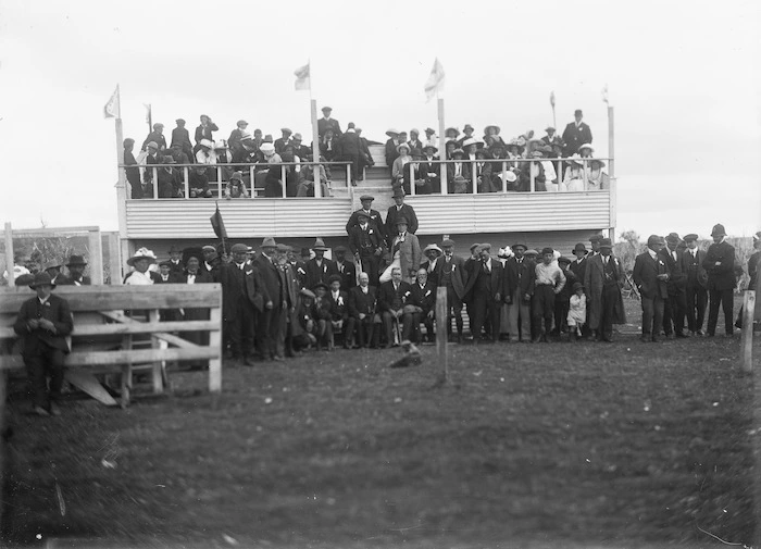 Crowd at the racecourse, Chatham Islands