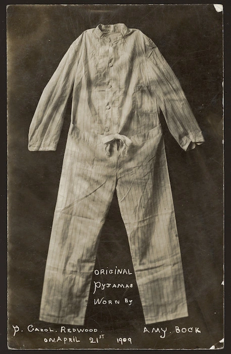 Men's pyjamas worn by Amy Bock as Percy Carol Redwood