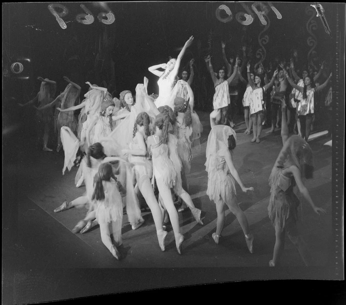 Ballet 'Children of the Mist' with unidentified dancers at the State Opera House, Wellington City