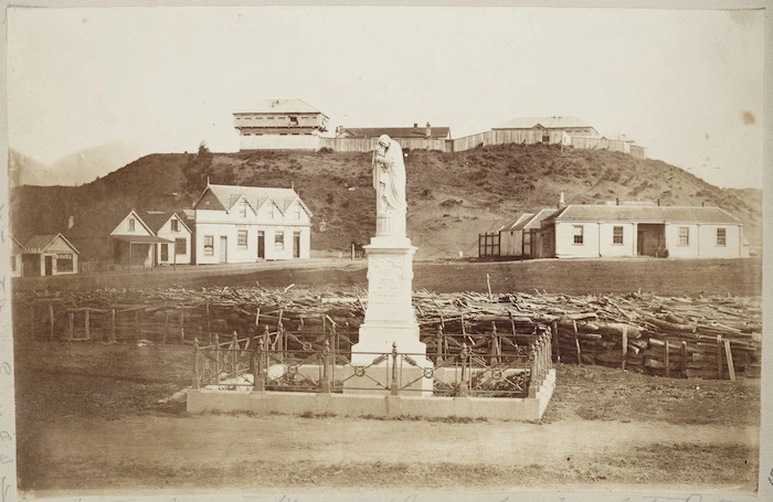 Scene with Moutoa monument, Wanganui