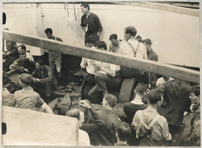 Political meeting on board the `Tainui.'