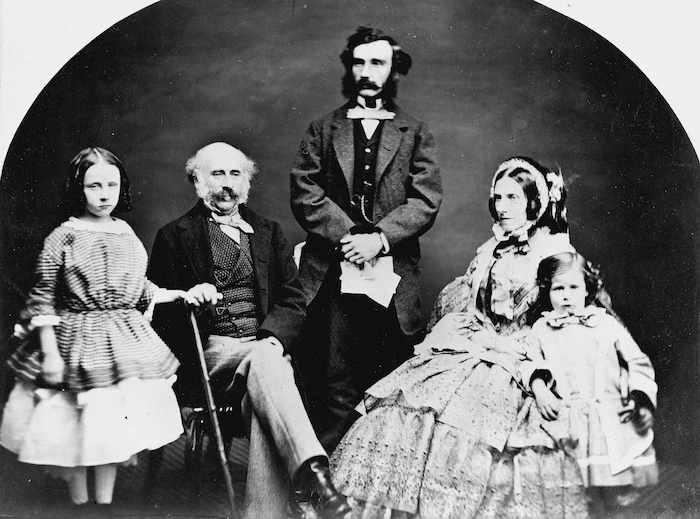 Governor Thomas Robert Gore Browne with his family and private secretary