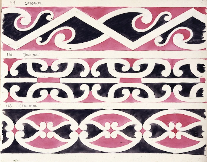 Godber, Albert Percy, 1876-1949 :[Designs for rafter patterns]. 114. Original; 115. Original; 116. Original. [1940-1942].