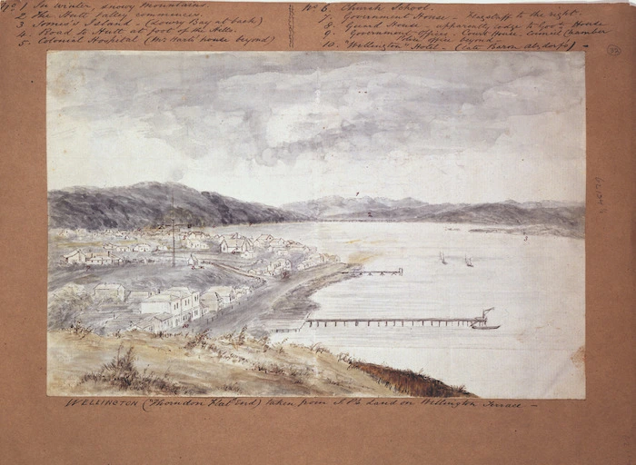 Pearse, John, 1808-1882 :Two views of Wellington from the Terrace [ca 1852]