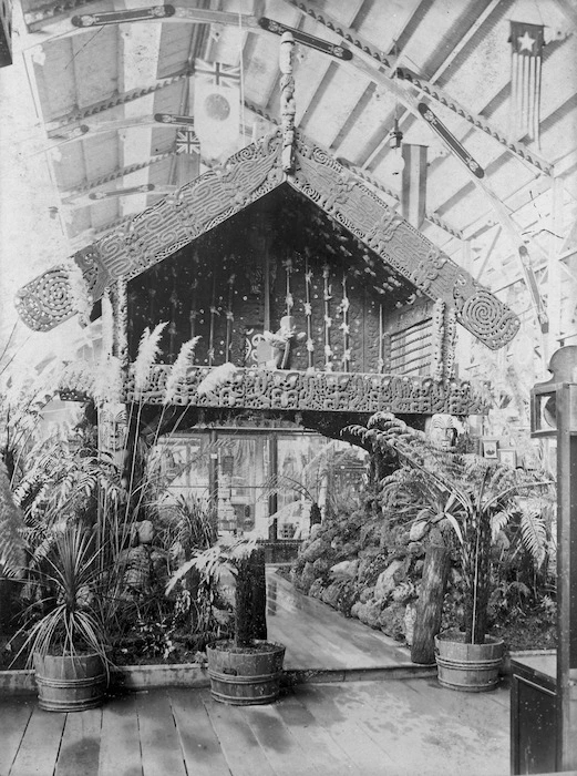 Lindt, John William 1845-1926 :Te Takinga pataka, Centennial International Exhibition, Melbourne, Australia