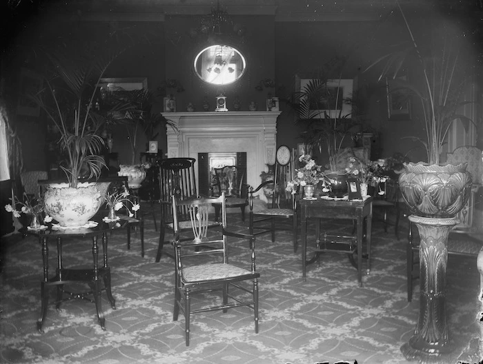 View of the drawing room in Robert Hannah's house, Boulcott Street, Wellington