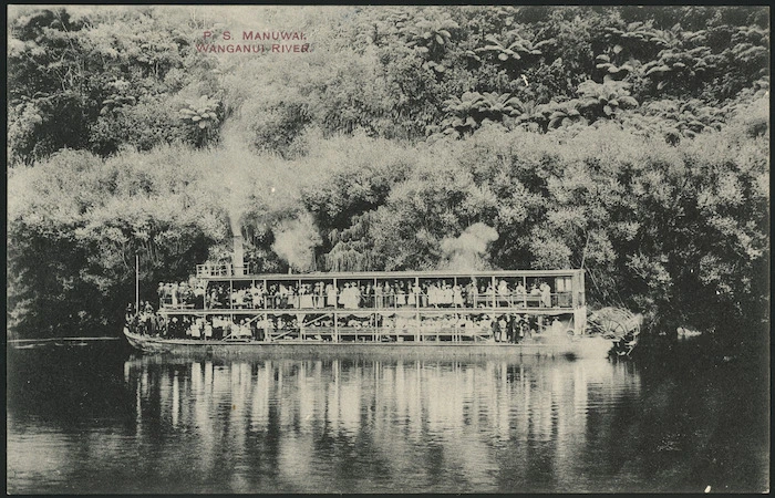 Postcard. P.S. Manuwai, Wanganui River. C Allden, Wanganui, N.Z. Printed in Saxony [ca 1904-1914]
