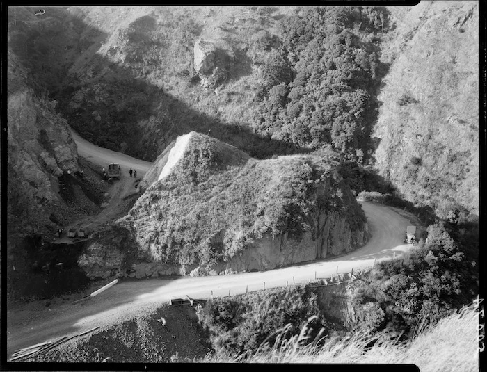 Road construction, Ngauranga Gorge, Wellington