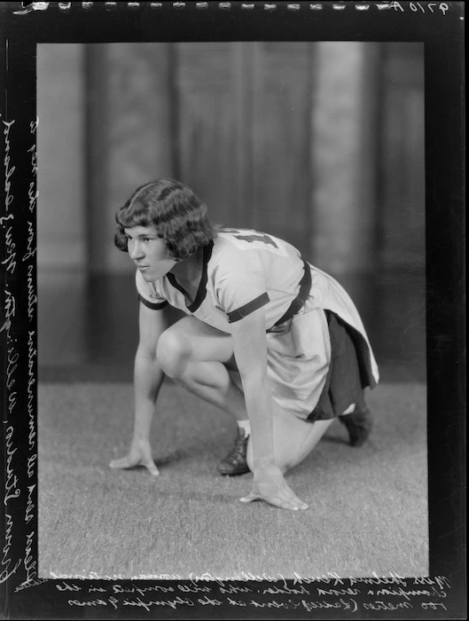 Miss Thelma Kench, 100 metre sprinter for New Zealand's 1932 Olympic team