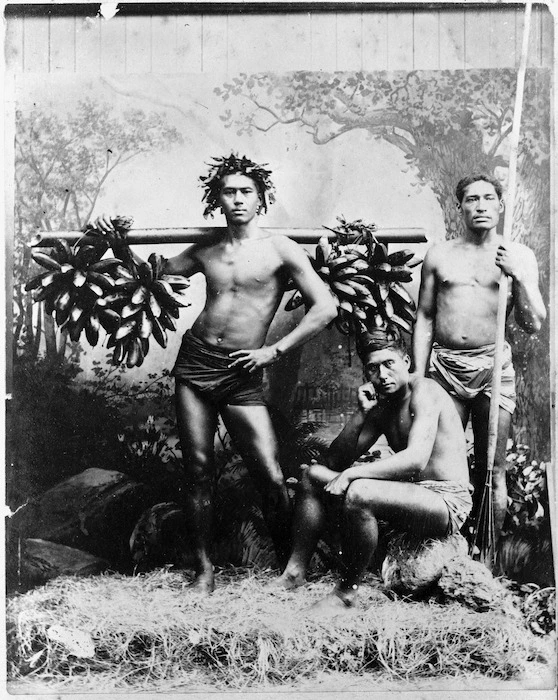 Gatherers of wild bananas, Tahiti