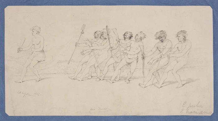 Gilfillan, John Alexander, 1793-1864 :War dance. 1847. E puha. E nariana [?]