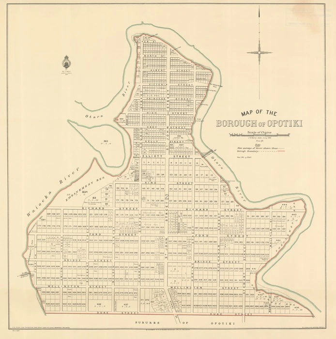 Map of the borough of Opotiki [electronic resource] / J.F. Berry. delt July 1926.