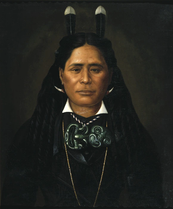 Lindauer, Gottfried, 1839-1926 :Mrs Ngahui Rangitakaiwaho of Wairarapa. Dec 21st 1880.