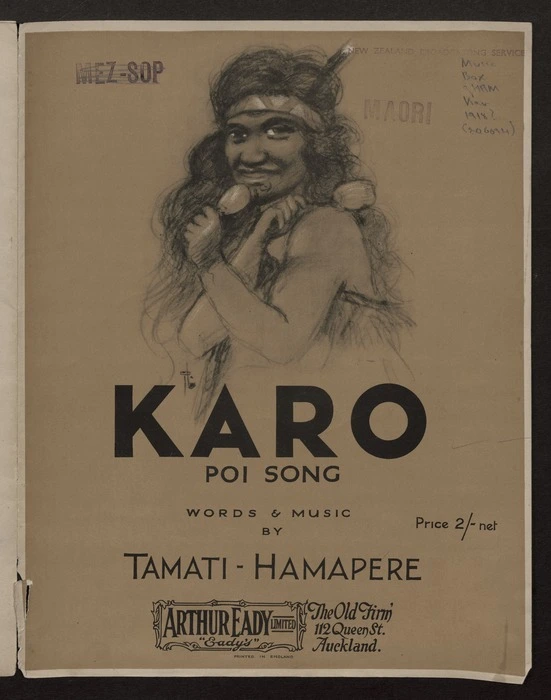 Karo : poi song / words and music by Tamati-Hamapere.