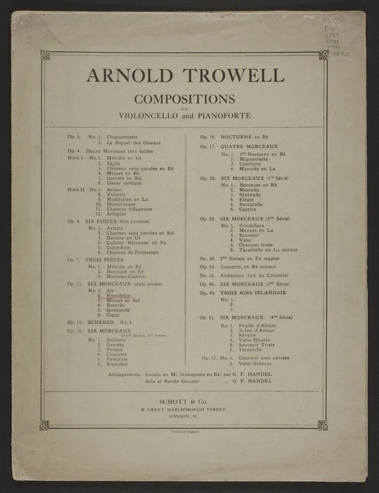 Roundelay : op. 11, no. 2 / Arnold Trowell.