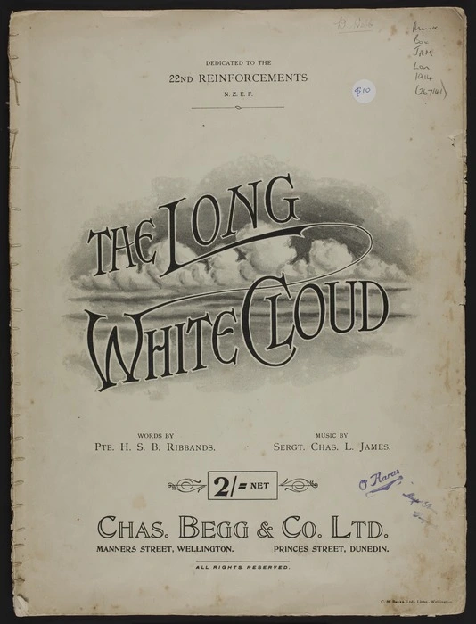 The long white cloud : Aotea Roa / written by H.S.B. Ribbands ; composed by Chas. L. James.