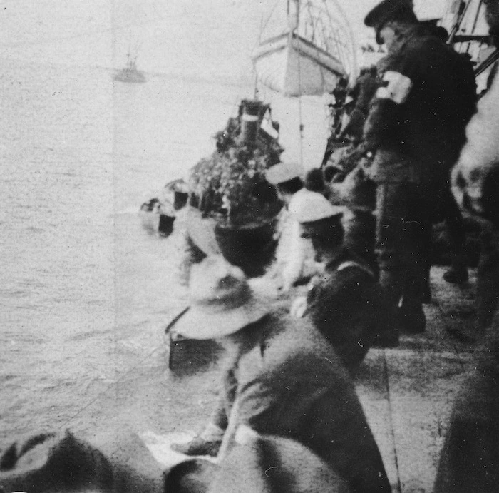 Troops preparing to disembark, Gallipoli, Turkey