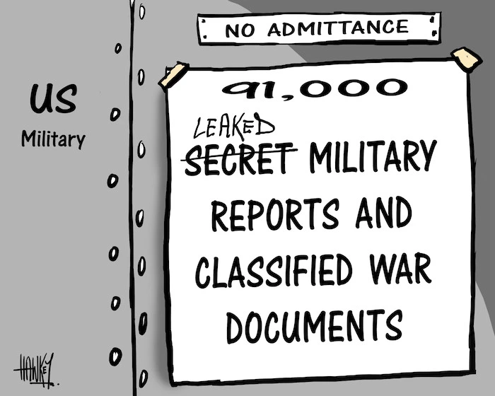 91,000 leaked military reports and classified war documents. 28 July 2010
