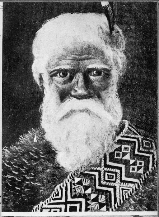 Ryan, Thomas Aldworth, 1864-1927 :[Portrait of Te Kooti. 1889 or 1891?]