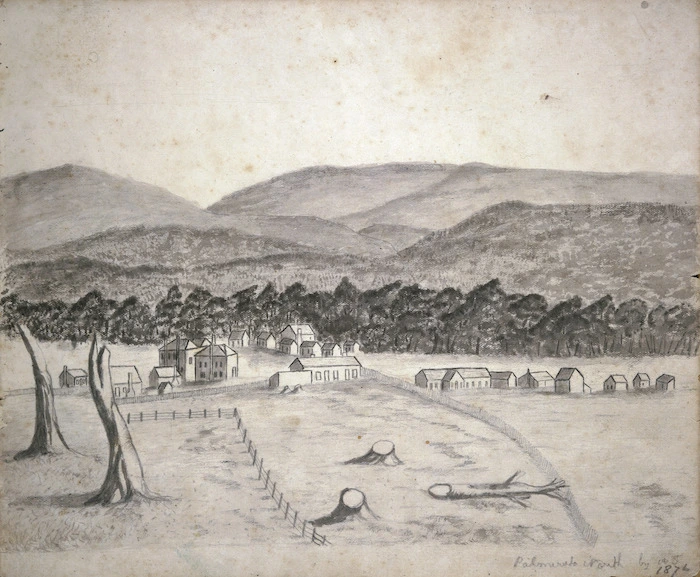Florance, Augustus H, 1812-1879 :Palmerston North by A F. 1876