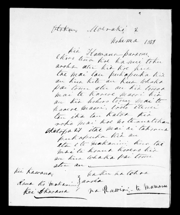 Letter from Rawiri Te Mamaru to McLean & Governor Browne