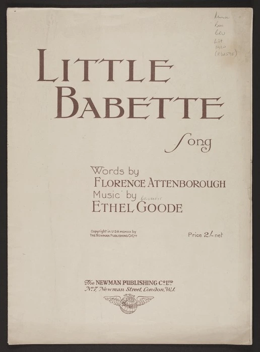 Little Babette / words by Florence Attenborough ; music by Ethel Goode.