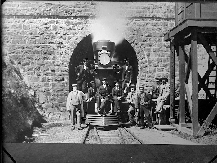 Locomotive at the entrance to Mercer Tunnel