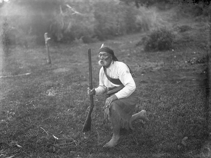 An unidentified man with a rifle