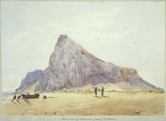 Smith, William Mein, 1799-1869 :North end of Gibraltar from the E[aster]n Beach. [1830s].