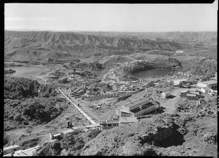 Kaitawa hydro electric power station under construction, at Waikaremoana