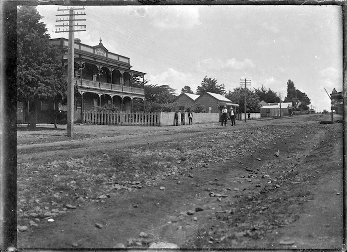 View of the main street in Kaikohe, 1918.