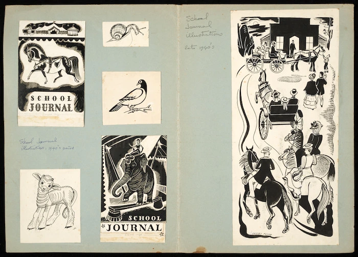 Peter, Juliet, 1915-2010 :School Journal illustrations 1940s period; Late 1940s [1940-1949]